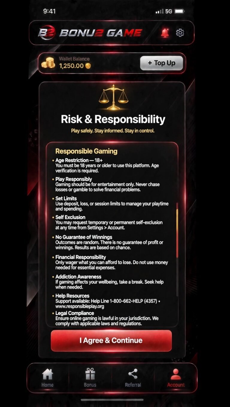 BONU2 Game Disclaimer